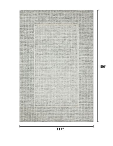 Image of Loloi Chris Loves Julia Briggs Mist /Ivory 9'-3 inch x 13' Area Rug | BRG-01 Approx. 9x13 Blue Living room Dining room Bedroom, Minimalist, Muted, Hand-Tufted, Area Rug