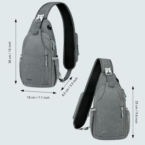 Voova Crossbody Sling Backpack for Men and Women, Grey - image 5