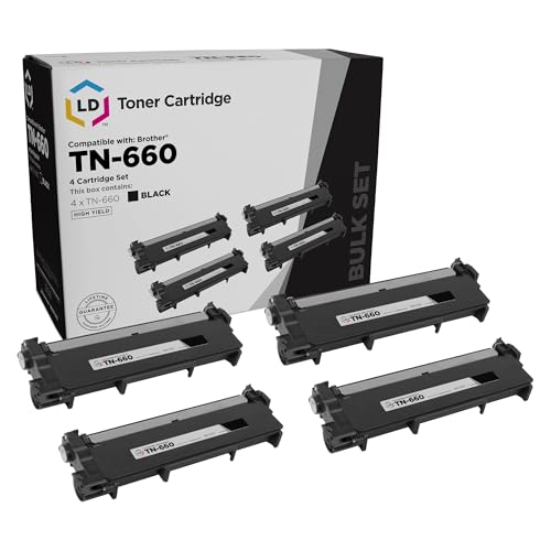 Cartouches de toner TN660 noir LD lot de 4 pour imprimante Brother
