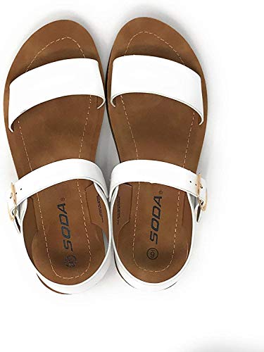 Image of Soda PLENTY ~ Women's Strappy Ankle Wrap Buckle Fashion Flat Sandals