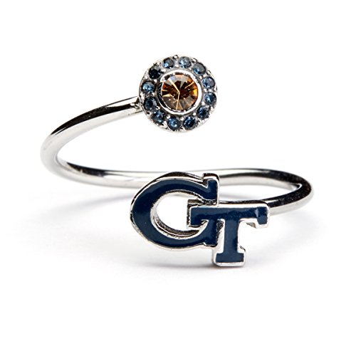 Stone Armory Georgia Tech Ring | Georgia Yellow Jackets Ring - Blue Block GT with Crystal | Officially Licensed Georgia Tech Jewelry | GT Gifts | Georgia Tech Gifts | Georgia Tech Jewelry