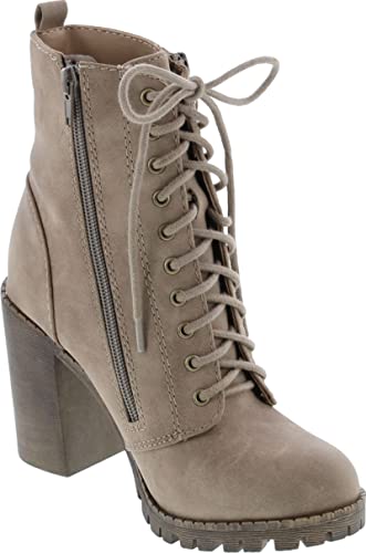 Image of Soda Women's Malia Faux Lace Up Chunky Lug Sole Combat Boot