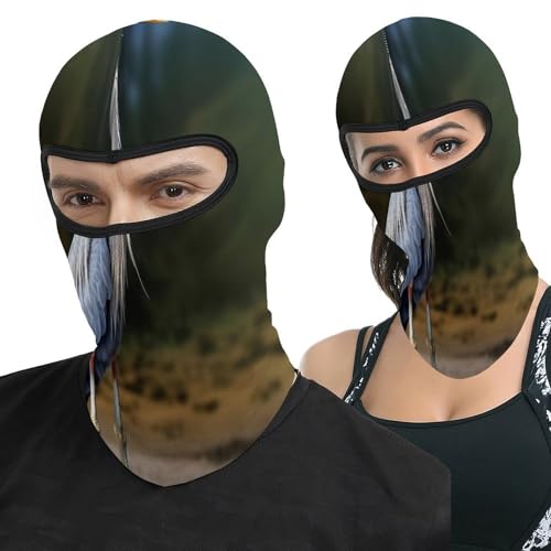 Balaclava térmica para hombres y mujeres, máscara facial estampada Heron para clima frío, equipo para motocicleta y esquí miniatura 1