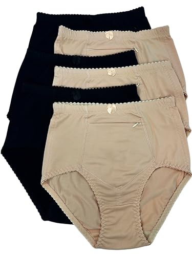Image of ToBeInStyle Women's High Waisted Zippered Front Pocket Basic Girdle Panties Briefs