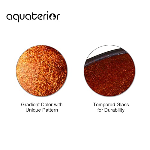 Aquaterior Modern Bathroom Round Artistic Tempered Glass Vessel Vanity Sink Bowl Basin Spa (Faucet Not Included) #TOP3