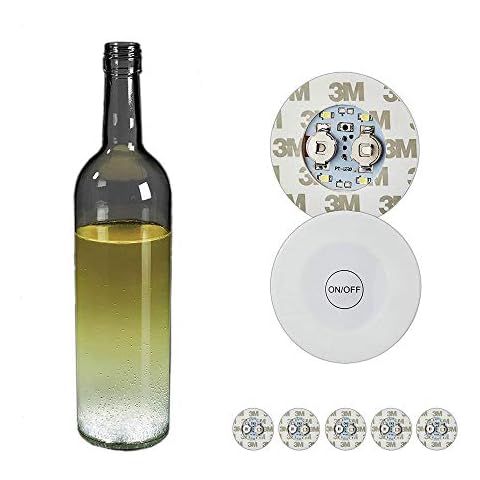 Set of 6 LED Stickers Self-Adhesive Light Stickers 4 x SMD LEDs Including Batteries Cover