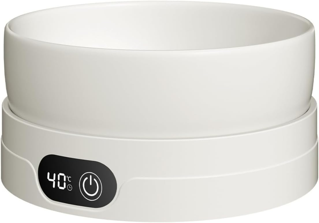 Intelligent Digital Constant Temperature pet Water Dispenser, Heated cat Bowl and Dog Water Dispenser, Water and Electricity Separation Intelligent Timing, Removable Ceramic Water Bowl for Washing