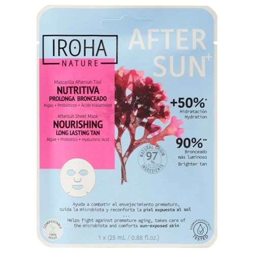 IROHA NATURE - Mascarilla Facial Aftersun Nutritiva | Cosmética Coreana | Prolonga el Bronceado y Mejora la Piel Madura