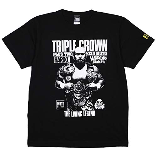 [ハードコアチョコレート] 武藤敬司 TRIPLE CROWN PLUS TWO (LOVEブラック)(SS:TEE)(T-1526-BK) Tシャツ 半袖 カットソー ザ・グレート・ムタ 新日本 全日本 プロレス XXL ブラックのサムネイル
