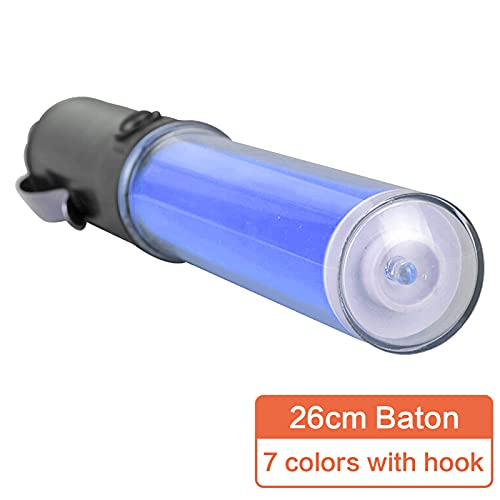 26cm Signal Traffic Zauberstab - LED Taschenlampe | Konzert-Leuchtstoffstab | Warnstock, mit Lichtblitzmodus, Handschlaufe, Seitenhaken, wasserdicht(Blue) – Bild 3