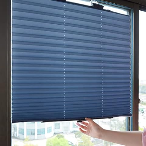 Suction Cup Roller Blind,Temporary Pleat Paper Blinds,modern Privacy Translucent Folding Blind,Sun Protection Blackout Window Blind,No Drilling,for Kitchen Office Windows (W70xH145cm/27x57in) Cover