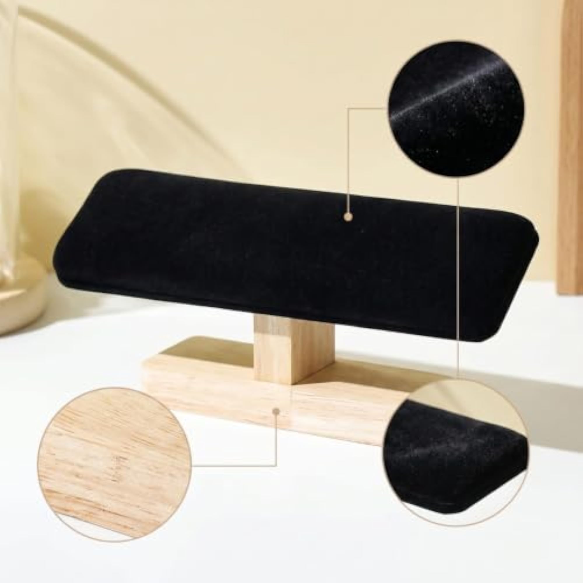 Wooden Jewelry Stand with Padded Watch Display