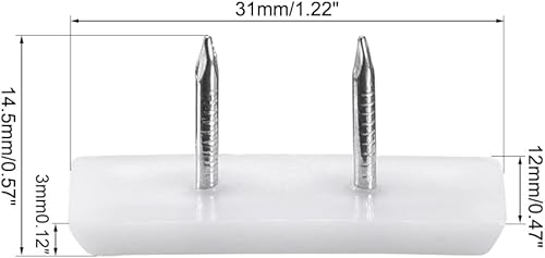 Miniatura 2 de uxcell Pies de muebles para uñas de plástico deslizante, almohadillas cuadradas para patas de mesa, 1.220 in x 0.472 in, color blanco, 40 unidades
