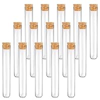 JIADEXIN 15 Stück Transparent Reagenzgläser - Reagenzglas mit Korken Reagenzgläser Kunststoff Reagenzglas Vase für DIY, Labor, Heim und Partydekoration, 12x75mm(4ml)