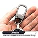 MECHCOS Metal Keychain Car Fob Key Chain Holder Clip with Detachable Valet Key Ring & Anti-Lost D-Ring for Men and Women - Gunmetal