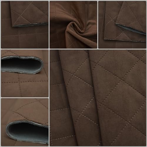 Tissu d'ameublement matelassé velours microfibre marron 1.40x5m - 8