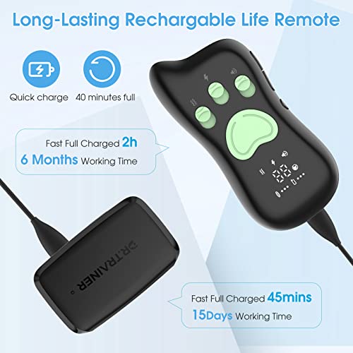 Dr.trainer B1Spro Bark Collar With Remote, Rechargeable Dog Training Collar With Barking Record, 3 Training Modes With Custom Sound/Vibration/Static, Ipx8 Waterproof Safe Barking Collar 2600Ft Range #TOP7