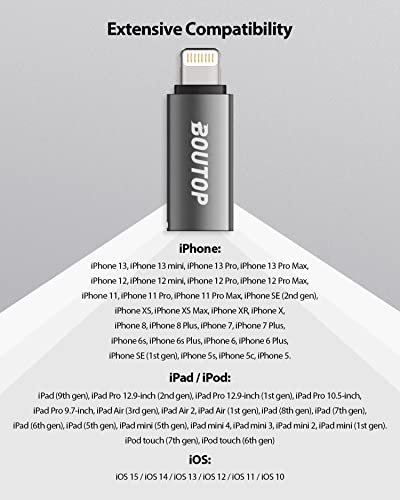 image for BOUTOP [Apple MFi Certified] USB C to Lightning Adapter Support 27W PD