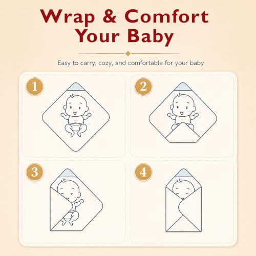 Image of StarAndDaisy Baby Swaddle Wrapper Blanket with Hood | Cotton & Soft Bean Velvet Receiving Blanket | Newborn Baby Wrap, Infant Sleeping Bag, Baby Quilt for Boys & Girls (Pink)