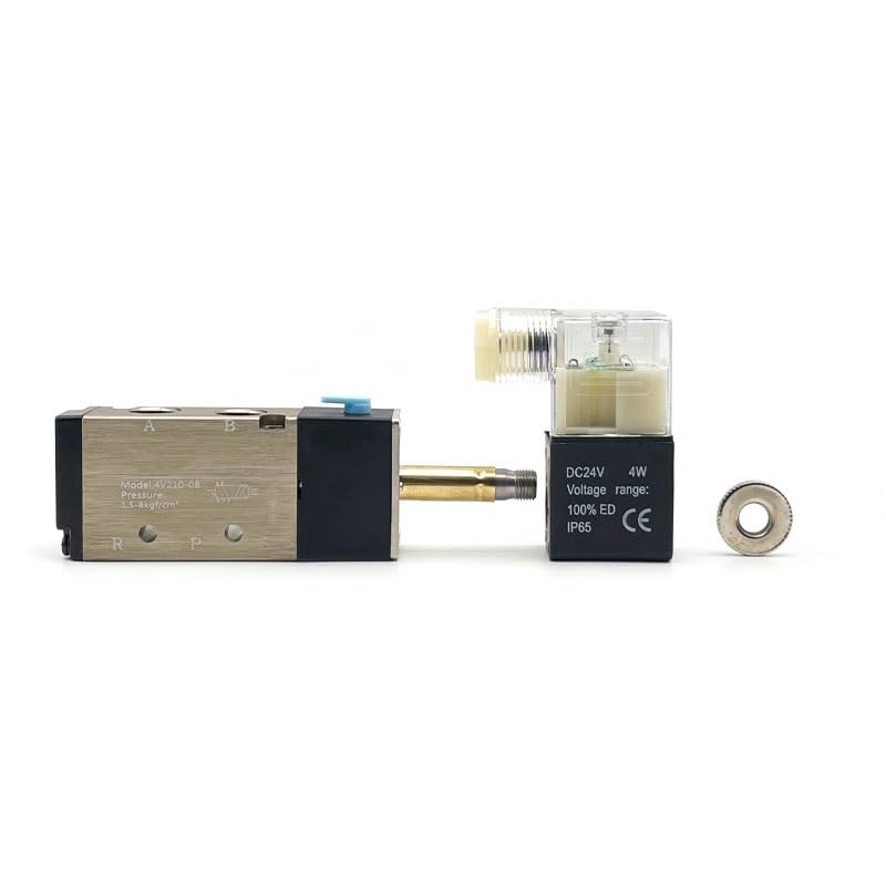 Pneumatyczny zawór elektromagnetyczny 4V210-08/4V310-10/4V410-15 dwupozycyjny pięciokierunkowy z okuciami 1 szt. (4V410-15 10mm)