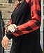 BAIKEA Buffalo Plaid Sweatshirt for Women Raglan Sleeve Checkered Shirt Loose Pullover Casual Tops Round Neck Checked Tunic Top for Leggings Red Black XXL
