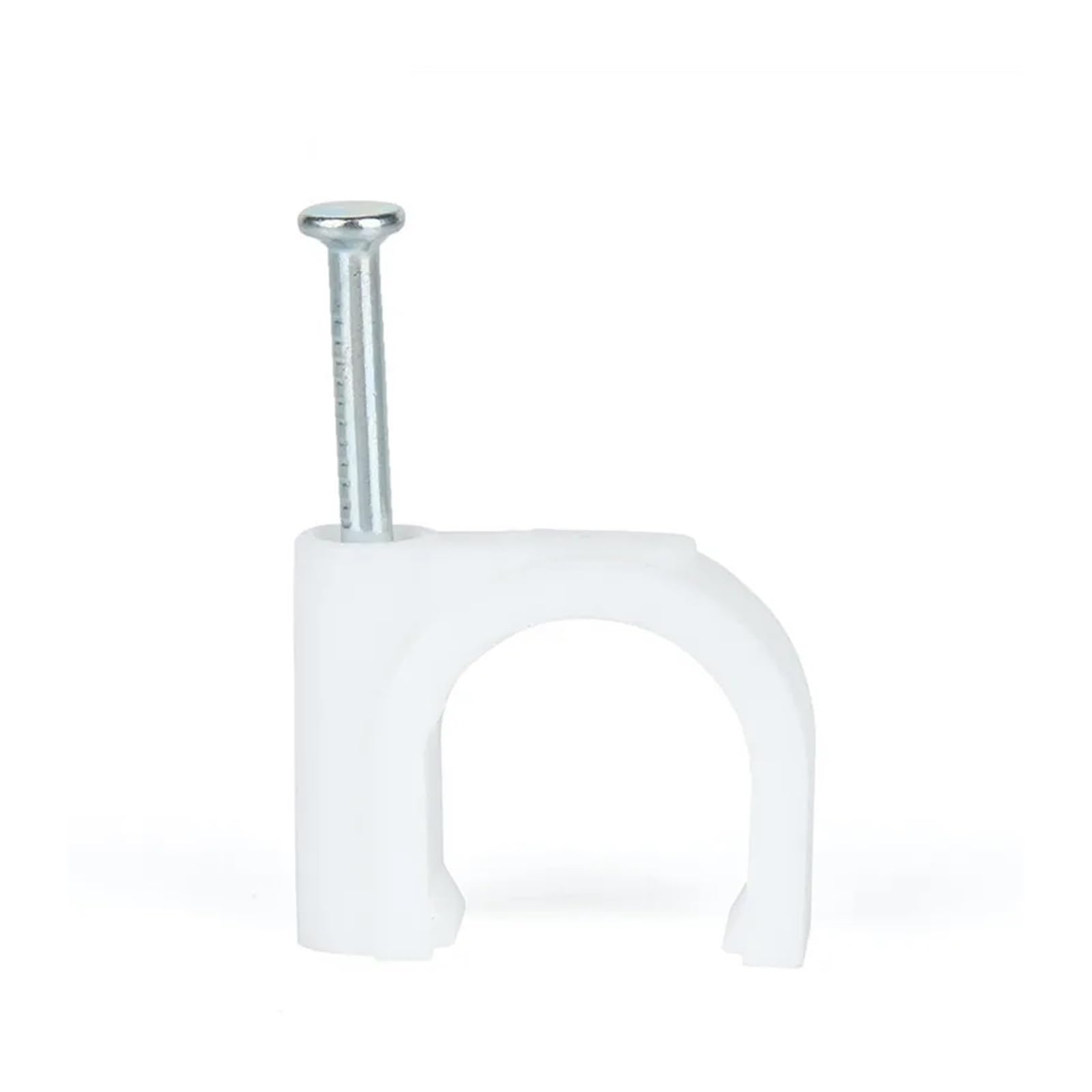 Eefpxwtz White Nailed Pipe Clamp， Circle Wire Cable Nail Clips 100 Pcs Black 7-9Mm(,7Mm)