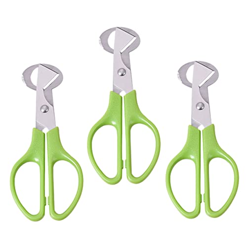 VANZACK 3個 小型うずら卵はさみ 不錆鋼製エッグシェルカッター 滑り止めハンドル付き キッチン用卵割りツール 小さな卵の殻切断に適した便