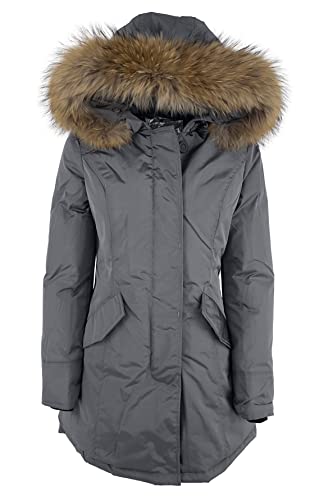JOPHY & CO. Parka Hiver Femme Manteau à Capuche et Véritable Fourrure (cod. 881092), Plomb Maps,...