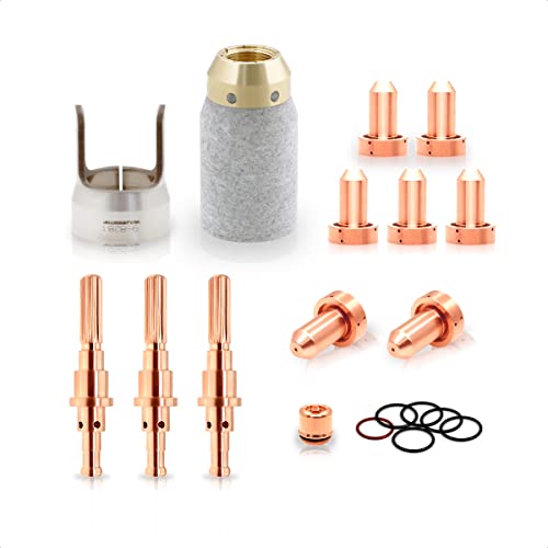Image of 5-0075 Electrode 9-8215 Tip 9-8237 9-8281 Fit Thermal Dynamics SL60 Torch | fit Thermal Dynamics Cutmaster 52 or 82 Cutter Consumables 40-60A Nozzle 19PK