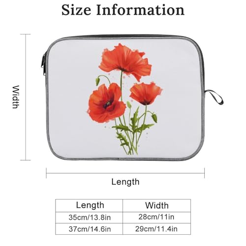 Funda para portátil de 14 pulgadas ligera con protector acolchado de amapola 2