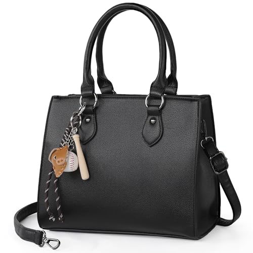 Image of TANTOMI Womens Purses and Handbags Vegan Leather Tote Bag Black Purses for Women Trendy Satchel Bags Adjustable Strap