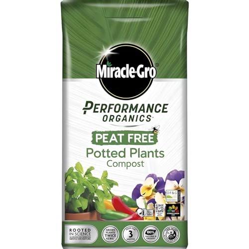AMK® Miracle Gro Performance Organics Peat Free 10L Potted Plants Compost Feed Food Fertiliser Organic Potting Soil Feeds Up To 3 Months Natural Ingredients