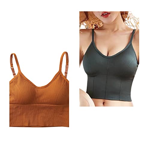 DAVINA FASHIONS Women’s Cotton Blend midi Bralette top Non Wired Sports Bra with Removable Pads (28 to 34)