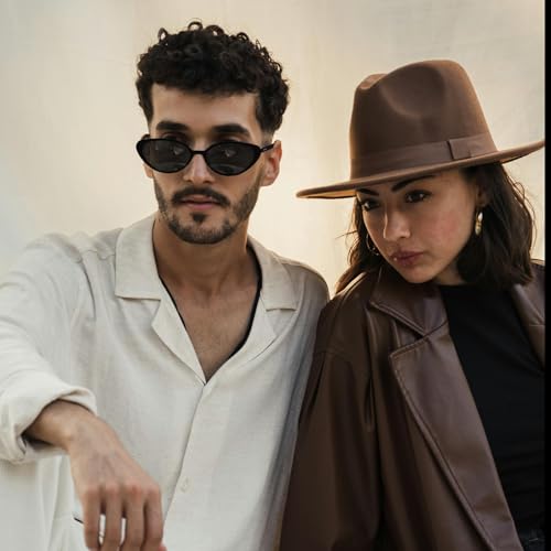 Retro Oval Sunglasses for Women & Men, 90s Small Oval Sun Glasses Fashion Vintage Cat Eye Shades3