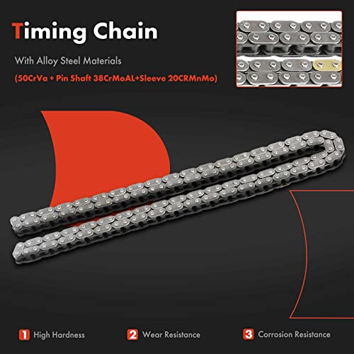 A-Premium Engine Timing Chain Kit W/Damper & Guide & Vvt Sprocket [Fit Dohc, 4Cyl 2.2 2.4L] Compatible With Chevy & Gmc & Pontiac & Buick & Saab & Saturn, Fits Hhr, Equinox, Regal, 9-5, Sky & More #TOP3
