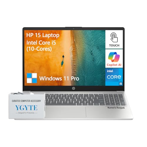 Image of HP 2025 15.6 Laptop Touchscreen Computer PC, Intel 10-Core i5, Touch Screen Laptop 15 Inch, 64GB RAM 1TB SSD, Windows 11 Pro, 10-Key Number Pad, Wi-Fi 6