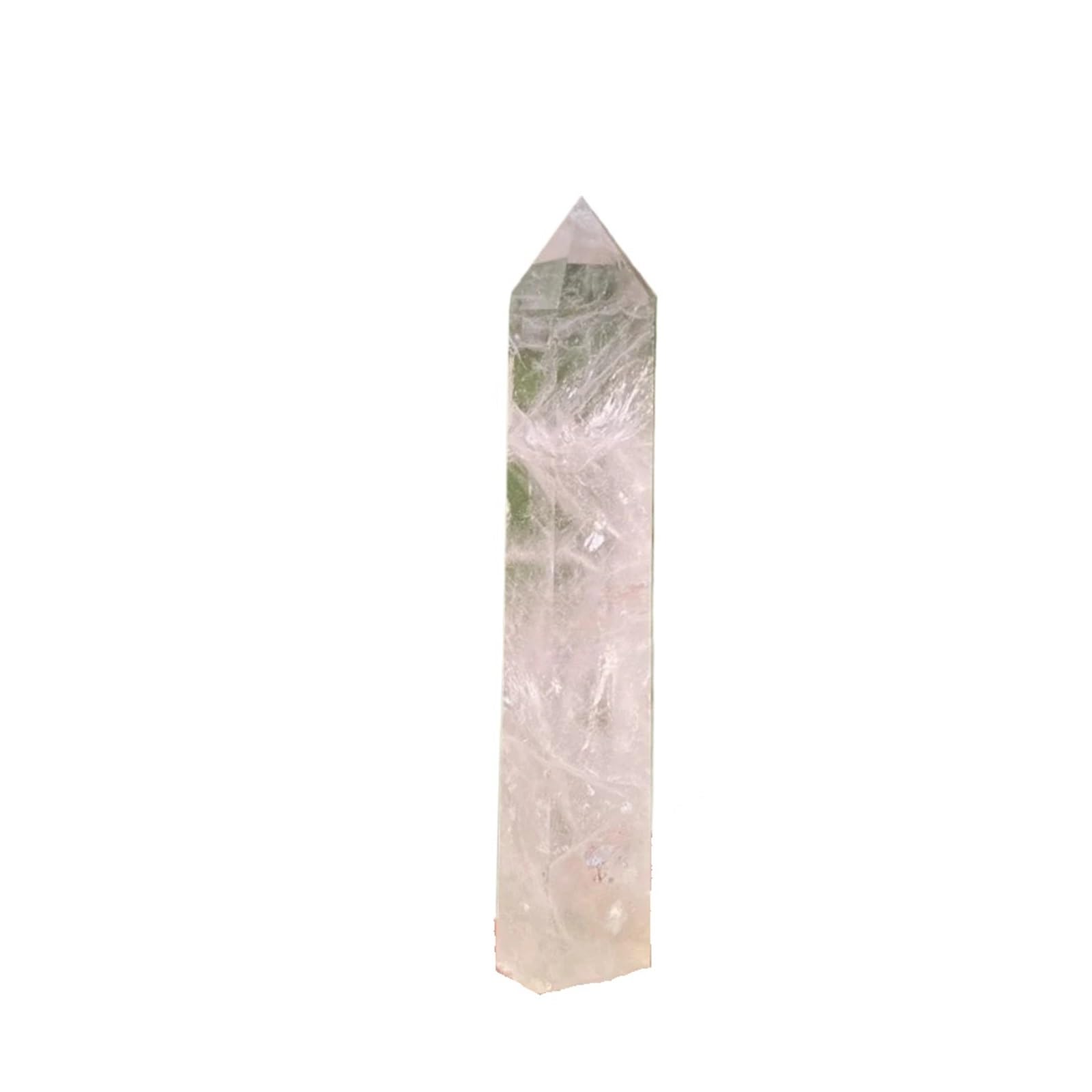 AARTERZZA 1pcs 1-1.3kg White Transparent Quartz Obelisk Crystal Column