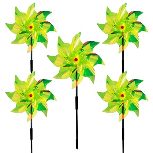 5 repellenti per piccioni, girandola a vento da giardino, riflettenti, per proteggere giardino, cortile, frutteto (E)