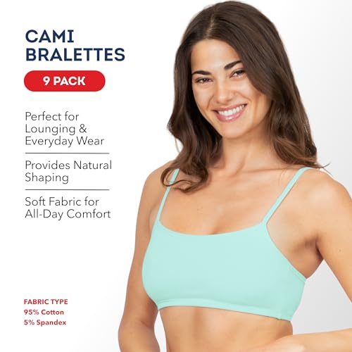 Image of Fruit of The Loom Women's 9-Pack Spaghetti Strap Cotton Sports Bra