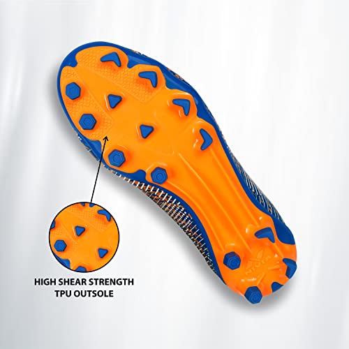 Image of Nivia Boys Encounter Kids Football StudNivia Kids Encounter 9.0 Orange-Royal Blue UK - 1