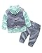 Produktbild PengGeng Baby Jungen Sterne Drucken 3 Stück Anzug Kleinkind Langarm Hemd + Weste + Hose Blass grün 90