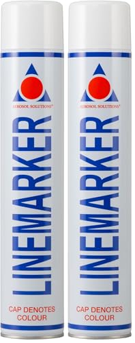 Aerosol Solutions Peinture de Marquage au Sol – Bombe Blanche 750 ml, Aérosol Traçage Gazon, Route, Parking, Séchage Rapide – Pack de 1 (Lot de 2)