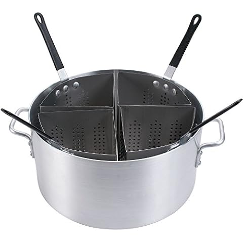 Update International (APSA-4) 20 Qt Aluminum Pasta Cooker w/ Inserts Cover