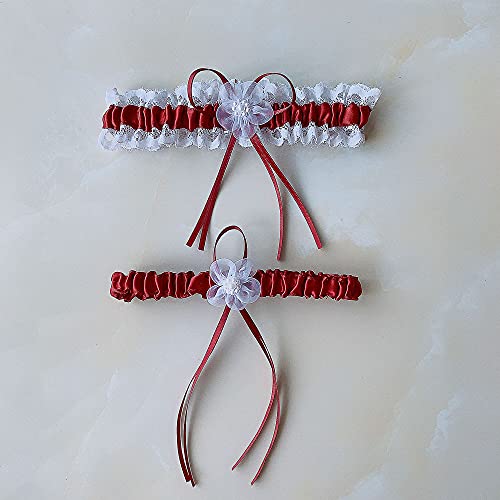 Image of Women Wedding Bridal Legs Garter Set Bridal Garters Lace Belt with Toss Away JW20