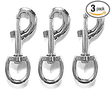 DCM PET Zone Premium Metal Linking Dog Leash Collar, Silver Swivel ,Dog Snap Hooks, ( Pack of 3 )