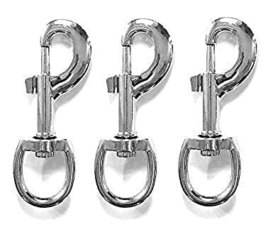 GenericToms Pet Mall Premium Metal Linking Dog Leash Collar, Silver Swivel ,Dog Snap Hooks (Pack of 3)-03