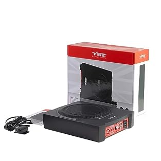 BEST SIZE - The slick C10 is our largest diameter shallow enclosure, the larger driver means more power handling, bigger sound and more bass. All in one subwoofer and amp PREMIUM LOOK - VIBE aesthetics with red and black featuring a red PCB over the ...