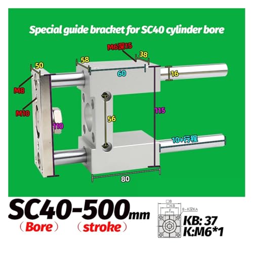Guide de cylindre standard rigide pour support de cadre de type SC63