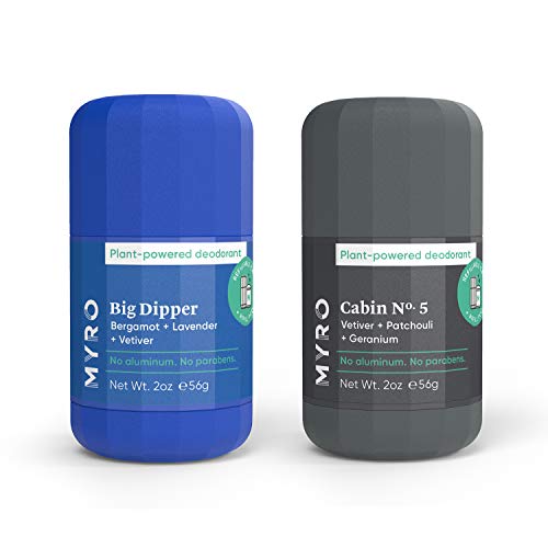 Myro Deodorant | Plant-based, Aluminum Free, Baking Soda Free, Cruelty Free & Vegan Ð 2 pack, Big Dipper & Cabin No. 5