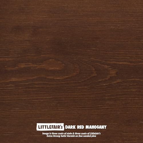Littlefair's Wood Stain Water-Based - (Dark Red Mahogany) – Non-Toxic, Eco-Friendly & Quick Drying - Easy-to-Apply, Concentrated Formula for All Wood Types – 250ml